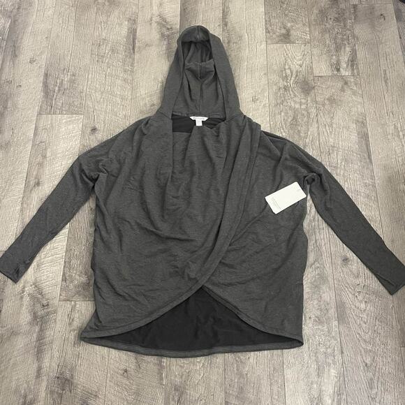 ATHLETA Purana Wrap Hoodie Sweatshirt Charcoal Gray Long Sleeve Women's - Picture 3 of 7